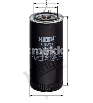 Фильтр масляный Hengst H18W01 (W 962) Caterpillar; SHACMAN, Iveco; Volvo, Weichai WP8, WP10