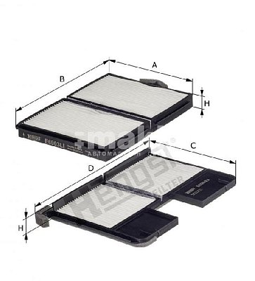 Фильтр салонный Hengst E2934LI-2 (CU 21 001-2) Toyota Avensis, Carina E, Ipsum, комплект 2шт