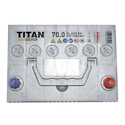 Аккумуляторная батарея 70 Ач ТИТАН Asia Silver (85D23L) о/п 23,0*17,5*22,1