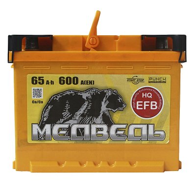 Аккумуляторная батарея 65 Ач Медведь EFB п/п  24,2*17,5*19,0