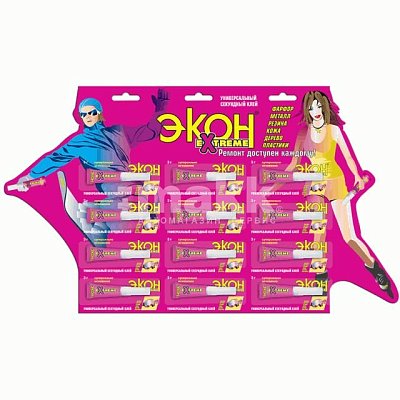 Клей Супер 3гр секундный Экон Экстрим блистер-карта (12шт.) 1401987