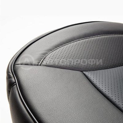 Накидка на сиденье AUTOPROFI каркасная экокожа HIT-310G BK/BK