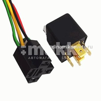 Реле силовое 5 контактов 90.3747СБ5(а) с кронштейном в сборе с колодкой 9016 для автосигнализации