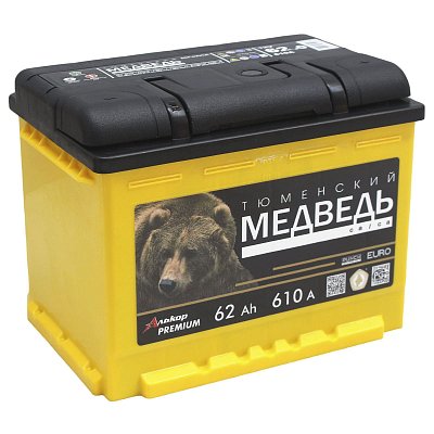 Аккумуляторная батарея 62 Ач Тюменский медведь LA о/п   24,2*17,5*19