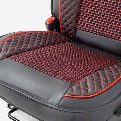 Накидки на сиденье Car Performance передние 2 шт экокожа черн/красные CUS-2102 BK/RD