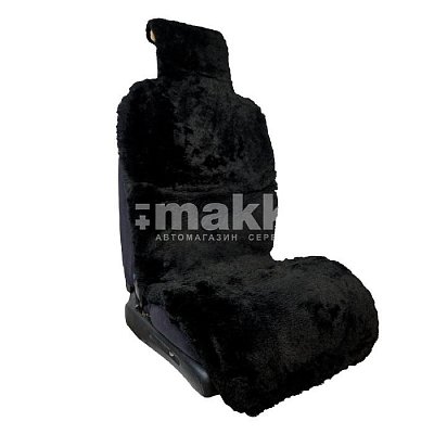 Накидка на сиденье черная GS искусственный мех  под норку 1 шт