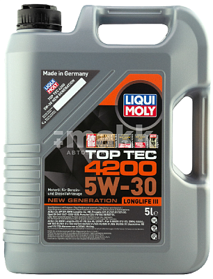 Масло моторное LIQUI MOLY Top Tec 4200 New Generation 5W30 синт. API SP ACEA C3 5л