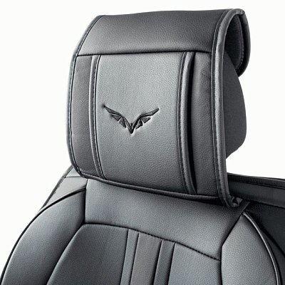 Накидки на сиденье Car Performance передние 2 шт экокожа черные CUS-3012 BK/BK