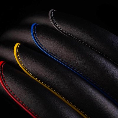 Оплетка  экокожа черно-желтая вставка под карбон р-р M Car Performance 20шт/уп CP-2030 BK/YE (M)