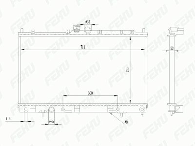 Радиатор охлаждения MMC Lancer IX (03-) M/A (сборный) FRC1041m Fehu
