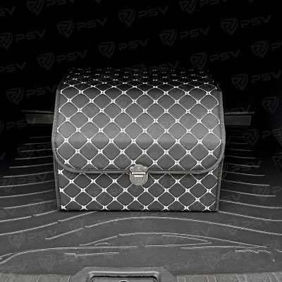 Органайзер в багажник экокожа 30х30х40см черный/белый PSV 137706