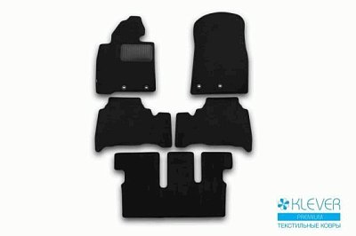 Коврики салона Klever Premium модельTOYOTA Land Cruiser 2007 мест АКПП 2012+ внед. черн (к-т 5 шт)