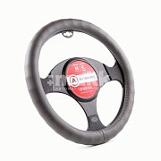 Оплетка  экокожа серая Autoprofi ребристая основа 25 шт/уп AP-1911 D.GY (M) "В"