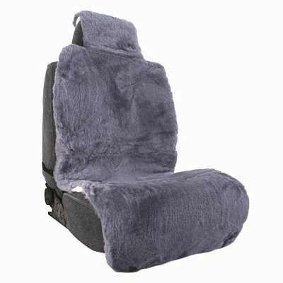 Накидка на сиденье серая GS натуральная овчина короткий ворс 1 шт