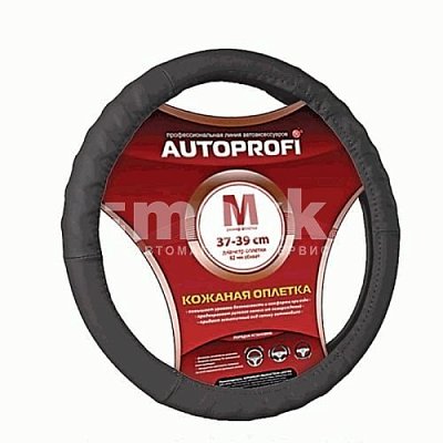 Оплетка нат.кожа черный Autoprofi рельеф под пальцы 25шт/уп AP-300 BK (M)