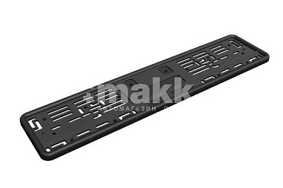 Рамка номерного знака силиконовая Черная c пластиковой основой 1606B