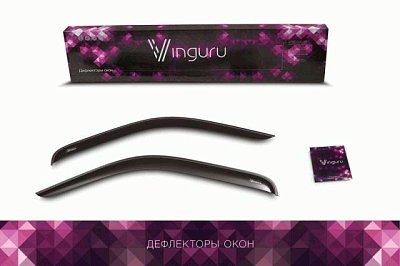 Дефлекторы на боковые стекла Vinguru Daewoo Gentra 2012- сед накладные скотч к-т 2 шт. 