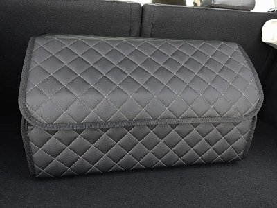 Органайзер в багажник экокожа 30х30х30см черный/белый GS 114323