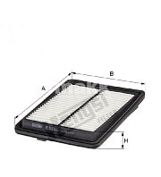 Фильтр воздушный Hengst E533L (C 25 040, A-2023V) Nissan Qashqai II 1,2L, 1,5-1,6 TD