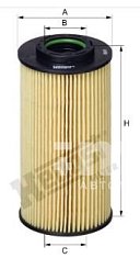 Фильтр масляный Hengst E208H D224 (HU 712/10 X)  Accent, Elantra, Getz, i30; Kia Ceed, Cerato