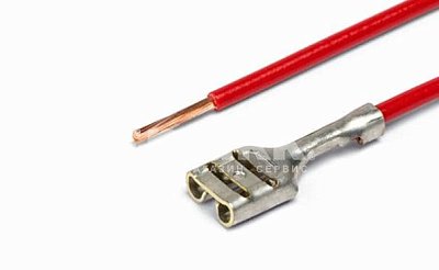 Контакт гнездовой серии 6,3 мм обжатый с проводом 1,0 мм²