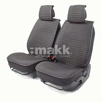 Накидки на сиденье Car Performance передние 2 шт  fiberflax черн/бежевые 5шт/уп CUS-2022 BK/BE