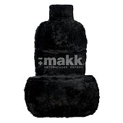 Накидка на сиденье черная GS натуральная овчина короткий ворс 1 шт
