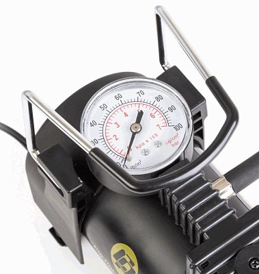 Компрессор 25л/мин 80W 12V металлический поршень, в компл 3 насадки Car Perfomance CP-25P