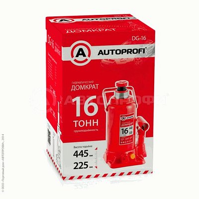 Домкрат 16т подъем 225-445 мм гидрав., защита от перегрузка, бут. Autoprofi