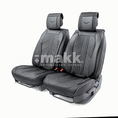 Накидки на сиденье Car Performance передние 2 шт экокожа черные CUS-3012 BK/BK