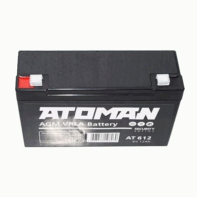 Аккумуляторная батарея ATOMAN 6В 12Ач для ОПС