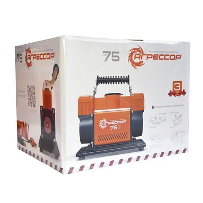 Компрессор 75л/мин 300W 10Атм 12V шланг с переходником Агрессор AGR-75