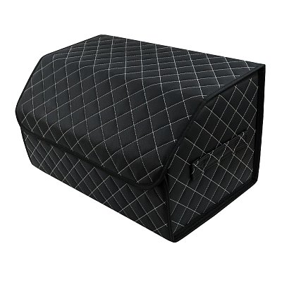 Органайзер в багажник экокожа 30х30х50см черный/белый 114023