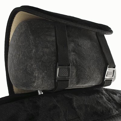 Накидка на сиденье черная GS Premium искусственный мех короткий ворс 150*55 см 1 шт