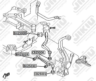 Сайлентблок MMC Lancer CS -09,Outlander -06  BH23079 Jikiu ( 2шт. на авто) о.х