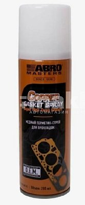Герметик прокладок ABRO медный аэрозоль 200мл CG-318-200-AM-RE