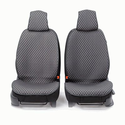 Накидки на сиденье Car Performance передние 2 шт  fiberflax серые 5шт/уп CUS-1052 GY/GY