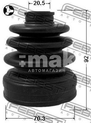Пыльник ШРУСа Subaru IMPREZA G11 2000-2007 внутр. Ком-кт 0815-B9 Febest
