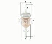 Фильтр топливный MANN WK 31/2 (PF3079,TSN 9.3.10) ВАЗ 2103, 2104, 2106, 2105, 2107, 2109 