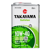 Масло моторное TAKAYAMA Safetec 10W40 п/синт. API SN/CF ACEA A3/B4  1л металл