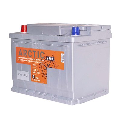 Аккумуляторная батарея 62 Ач Титан Arctic Silver п/п  24,2*17,5*19