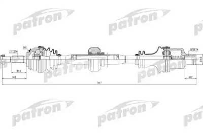 Полуось Renault Logan 04- передняя правая 23x755x49x23 PDS0220 PATRON