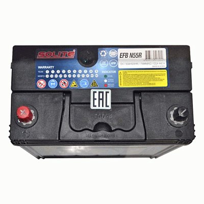 Аккумуляторная батарея 50 Ач Solite EFB N55R п/п 23,6*12,8*20,0/22,2