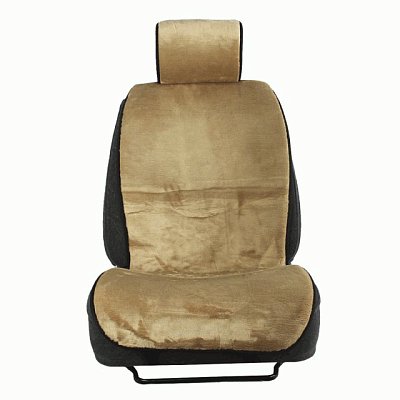 Накидка на сиденье бежевая темно GS искусственный мех короткий ворс 1 шт
