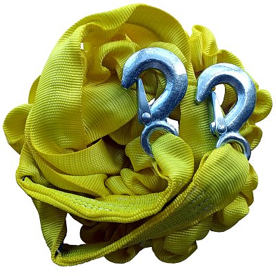 Трос 5т 5м буксировочный динамический, рывковый 2 крюка в пакете Green Star