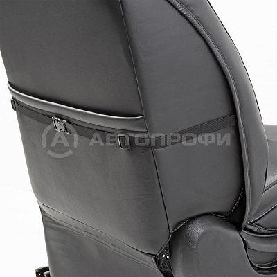 Накидка на сиденье AUTOPROFI каркасная экокожа HIT-310G BK/BK
