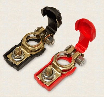 Клеммы аккумуляторные стальные в пластиковом корпусе КЛ036 Япония (2 шт)