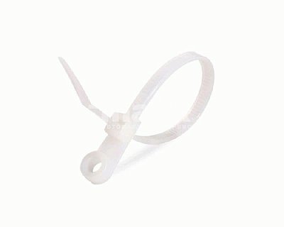 Стяжка кабельная с отверстием под винт 3,6х145мм КСО3,6*145(б) FortisFlex (белый, нейлон) (ПЭ10/100)