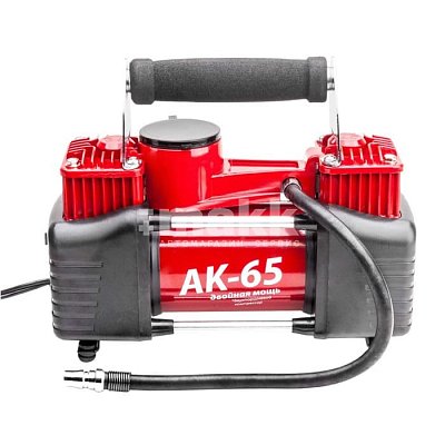 Компрессор  65л/мин 300W 12V металлический двухпоршневой, шланг с перех. AUTOPROFI 4шт/уп AK-65