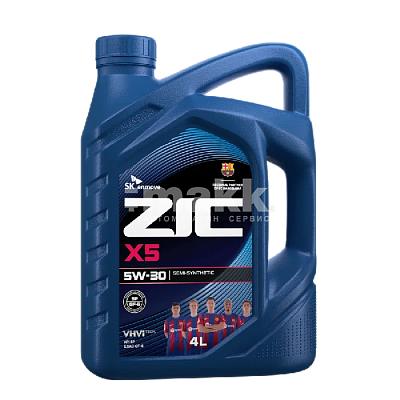 Масло моторное ZIC X5  5W30  полусинтетическое 4л